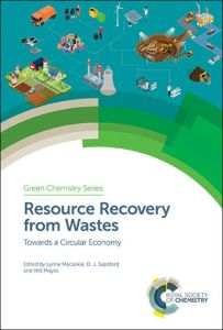 Cover image of the Resource Recovery from Wastes book published by the Royal Society of Chemistry in 2019